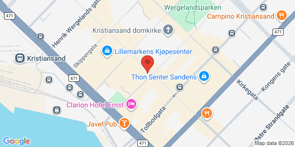 Kart som viser hvor arrangementet foregår