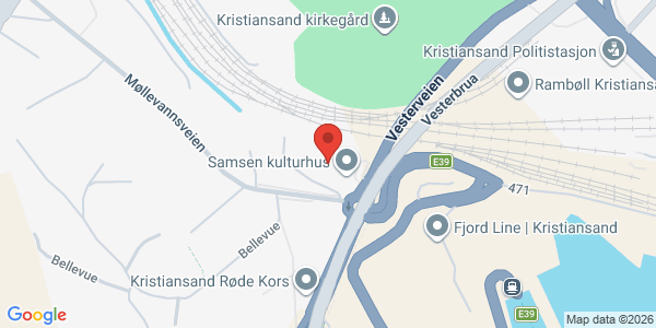 Kart som viser hvor arrangementet foregår