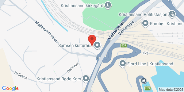 Kart som viser hvor arrangementet foregår