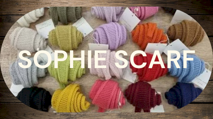 Syforening; strikke Sophie Scarf