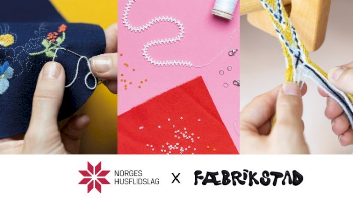 Minikurs på Fæbrikstad i ullbroderi, perlesnor og flammebånd