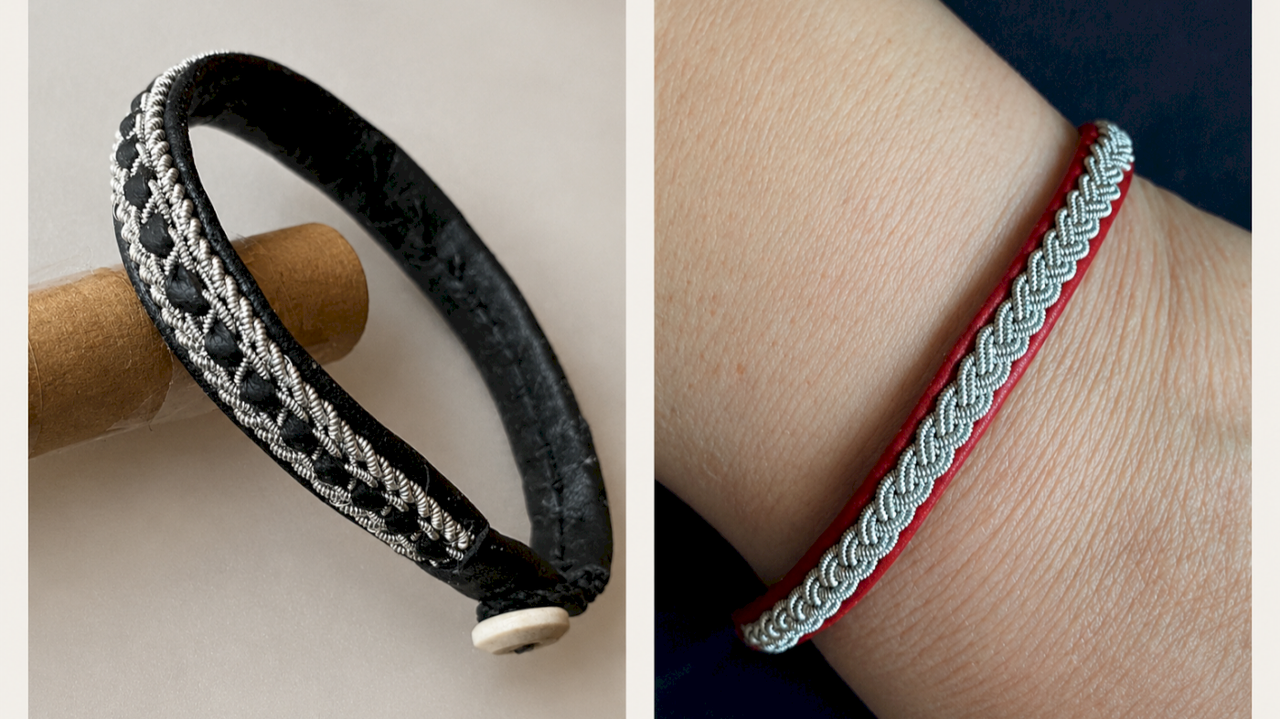 Samisk-inspirert tinntråd armbånd
