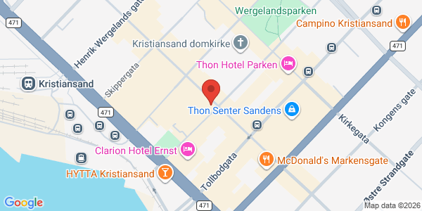 Kart som viser hvor arrangementet foregår