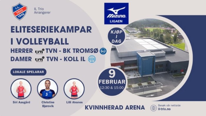 Eliteseriekampar volleyball Kvinnherad Arena 9.februar 2025