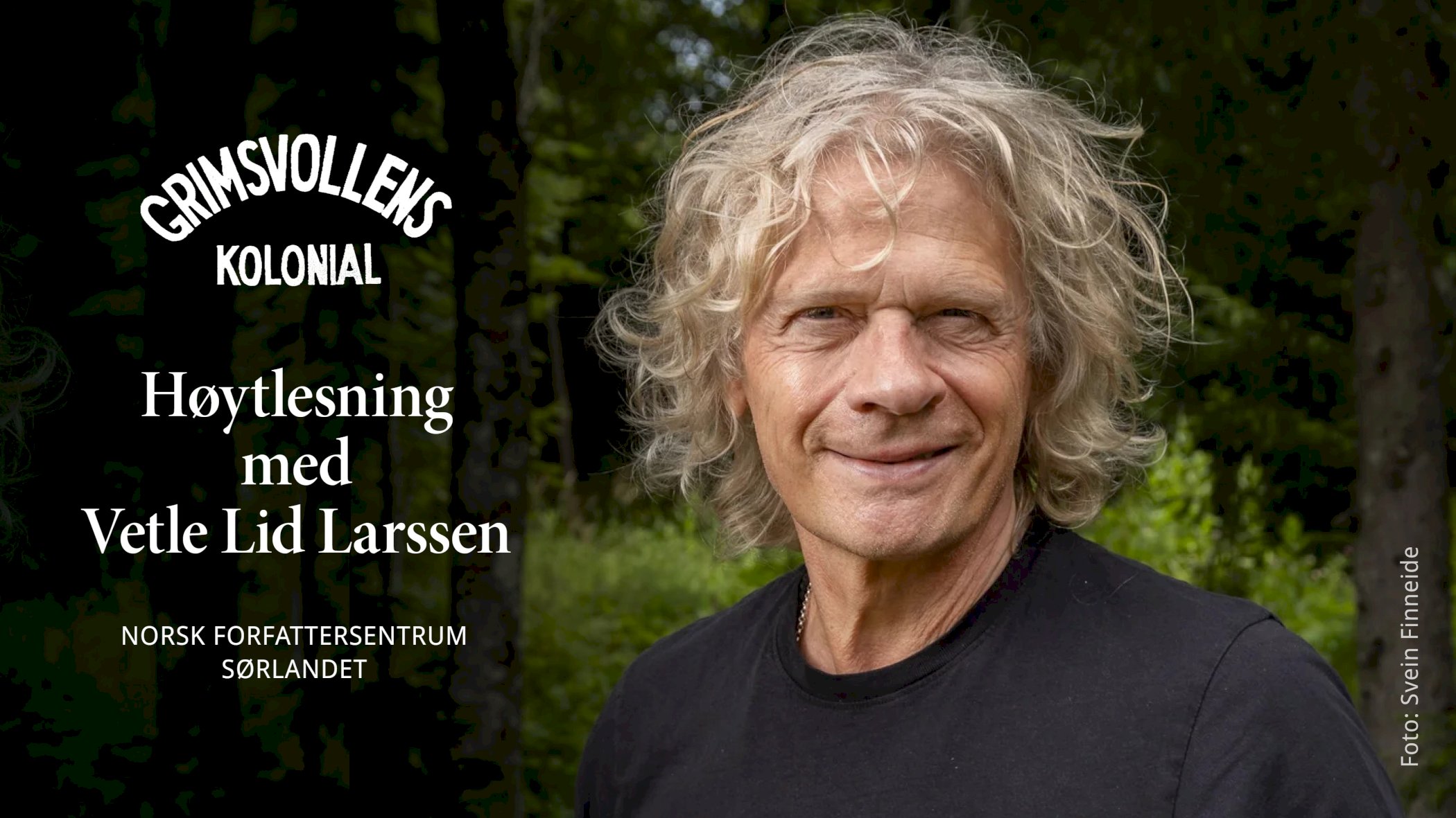 Høytlesning i Grimsvollens kolonial med Vetle Lid Larssen