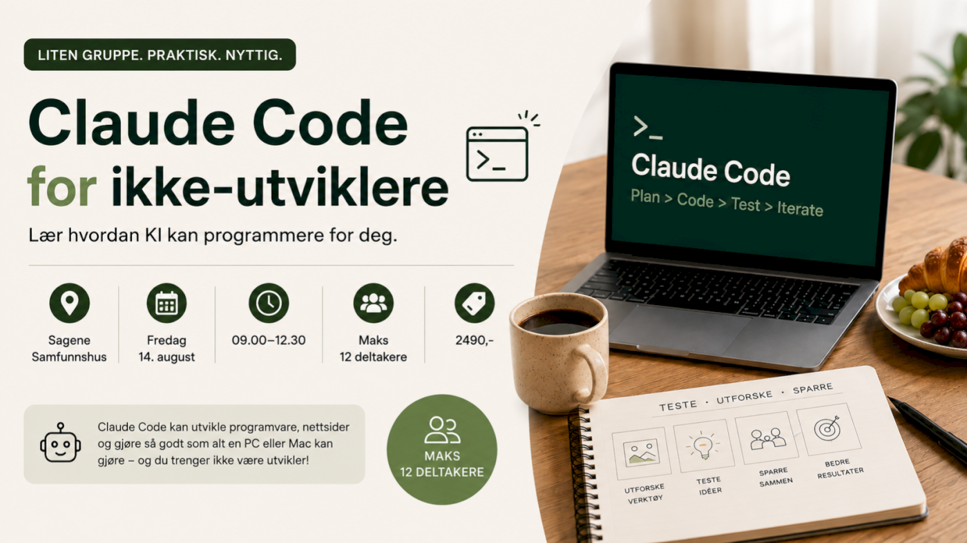 Claude Code for ikke-utviklere. Lær hvordan KI kan programmere for deg.