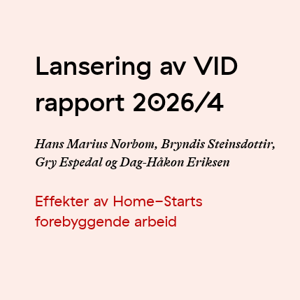 Lansering av rapport fra VID 12. november