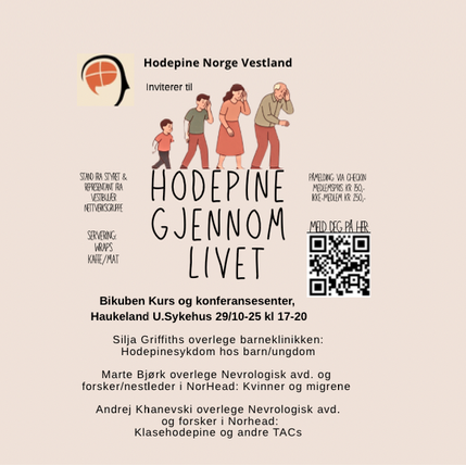 «Hodepine gjennom livet» - temakveld om hodepinesykdom