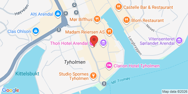 Kart som viser hvor arrangementet foregår