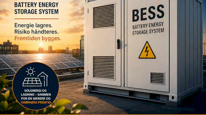 BESS (Batterilagring), solcelle og Brannsikkerhet