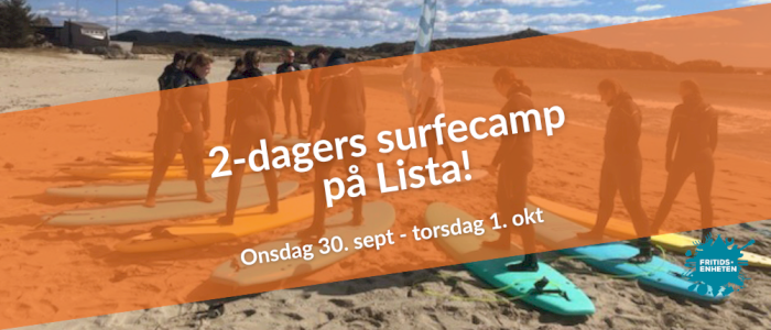 2-dagers Surfecamp på Lista med overnatting for 8. trinn og oppover