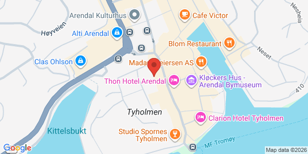 Kart som viser hvor arrangementet foregår