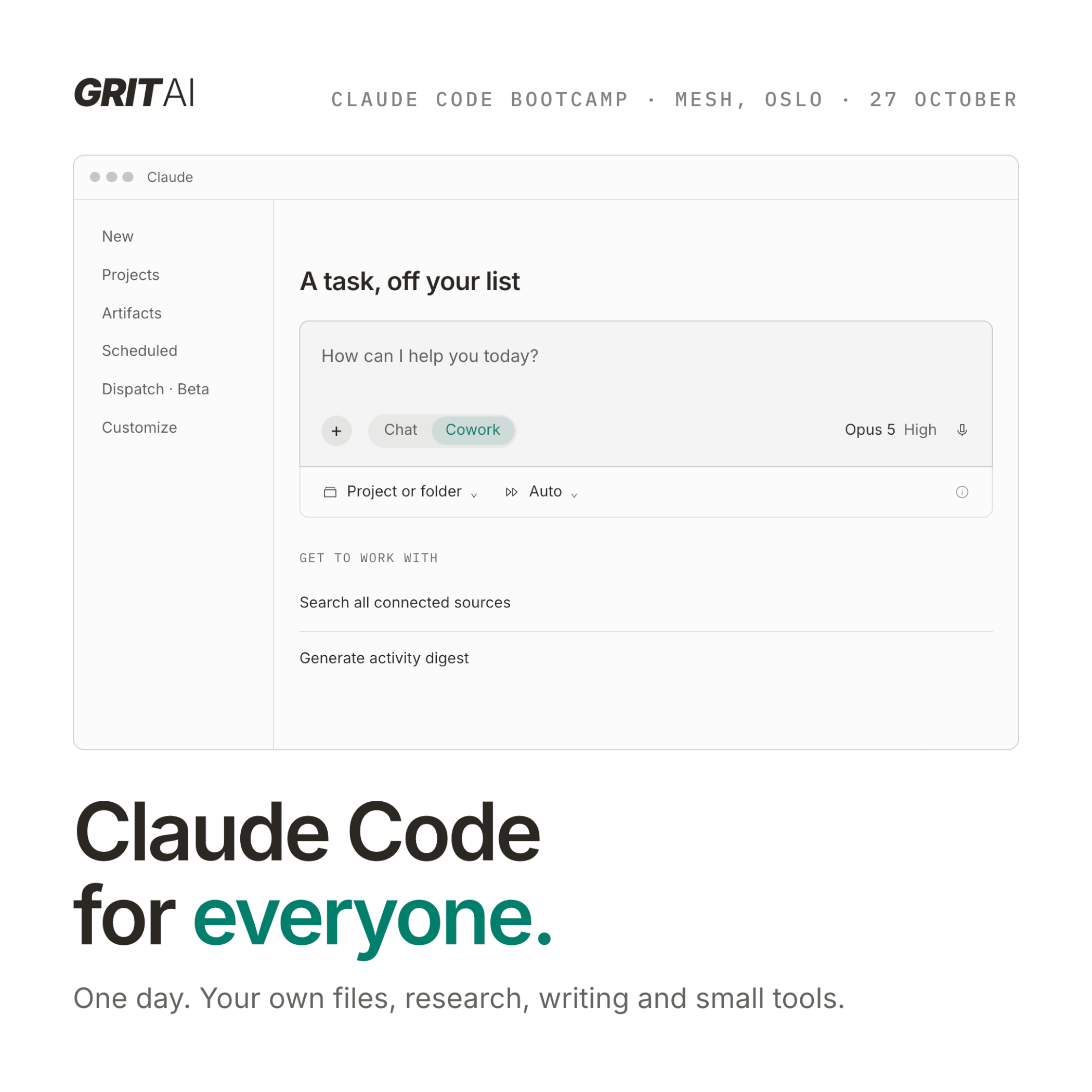 Claude Code Bootcamp for Everyone - October 2026