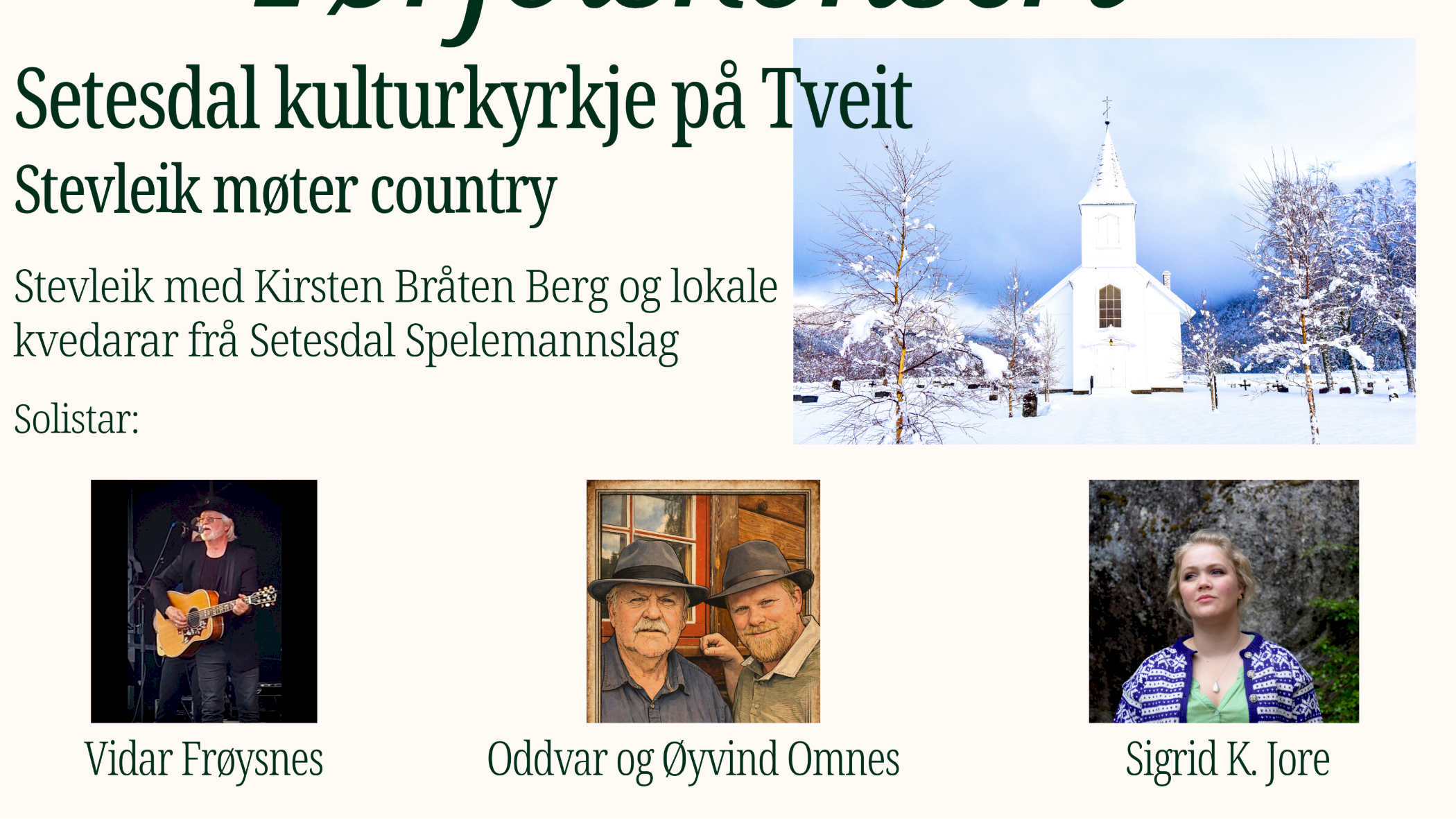 Førjulskonsert i Austad kyrkje på Tveit
